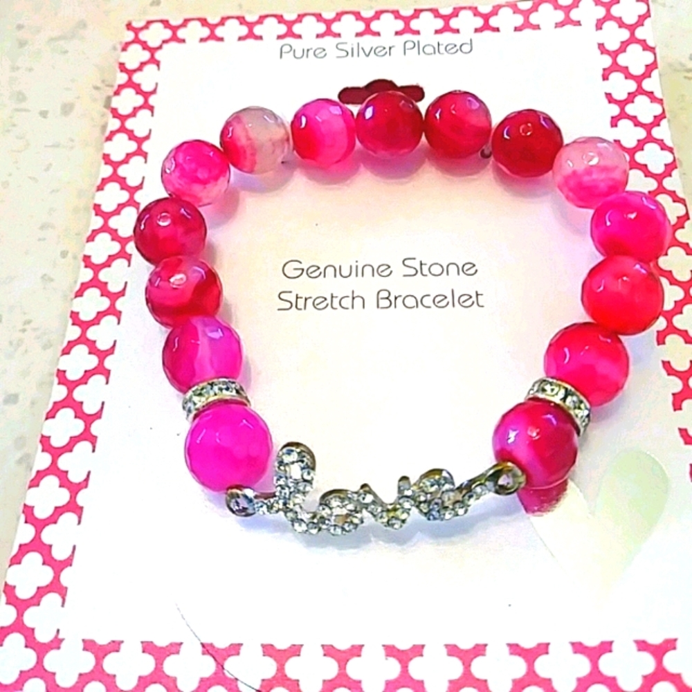 3 for $15 - Pink Stone Bracelet
